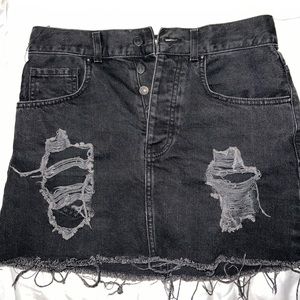 Black jean skirt